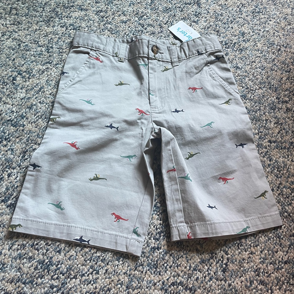 Boys dinosaur khaki shorts